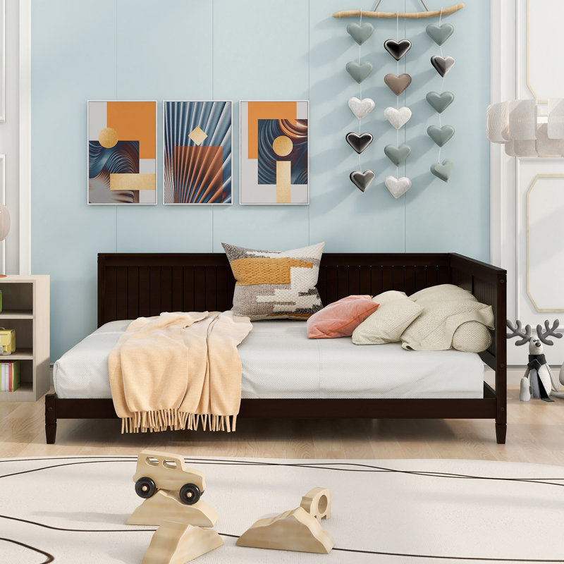 Full Size Wood Daybed/Sofa Bed With Classic Mid-Century Design And Versatile Functionality, Perfect For Any Home Decor.