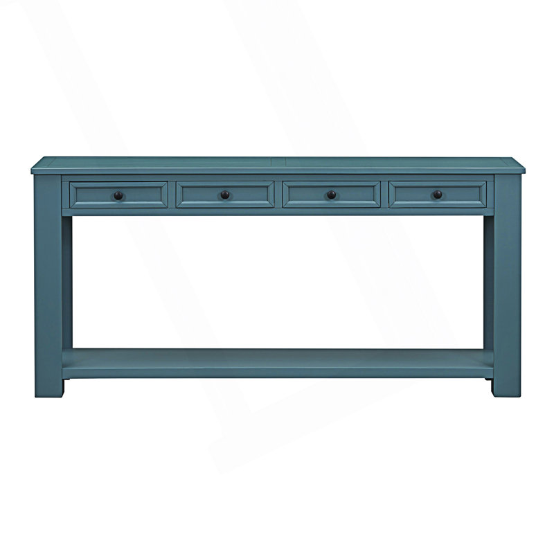 Console moderne, canapé avec tiroirs de rangement et tablette inférieure