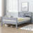 Twin Rubber Wood Bed with Headboard and Footboard