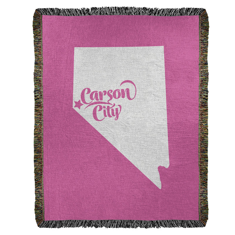 Jeté en coton tissé carson city nevada, l 60 po x L 80 po, Rose