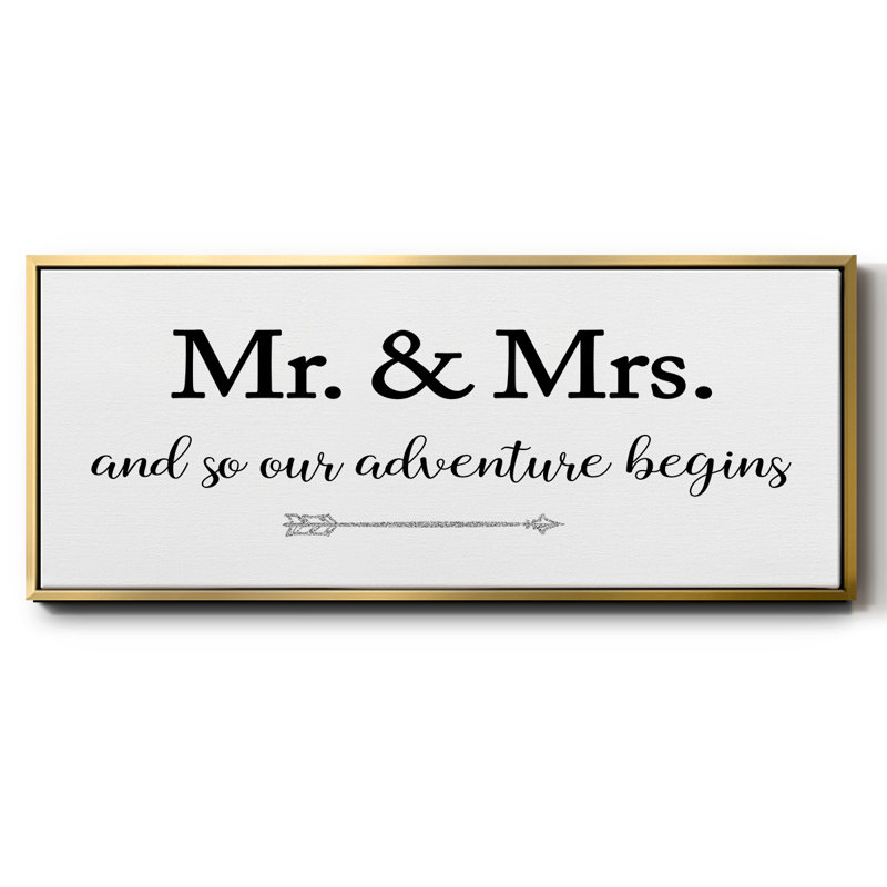 Mr. and Mrs.- Framed Canvas, 24" H x 60" W