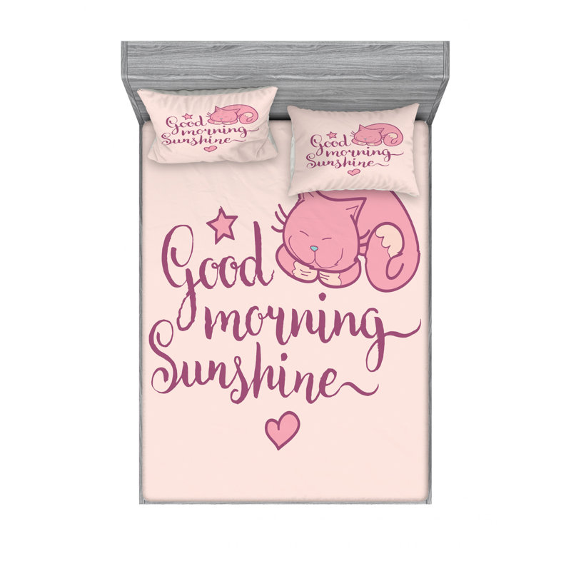 Ensemble de draps Saying, Ensemble de draps pour lit double + un drap-housse