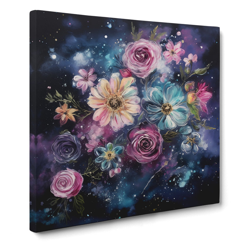 Galaxy Floral No.4 - Wrapped Canvas, 35cm H x 35cm W x 3cm D