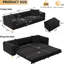 Canapé-lit convertible 3 en 1 avec siège profond, capitonnage à boutons et repose-pieds mobile pour une utilisation polyvalente dans les appartements et les bureaux-1569645277