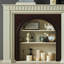 Armoire de cheminée décorative française de style crémeux
