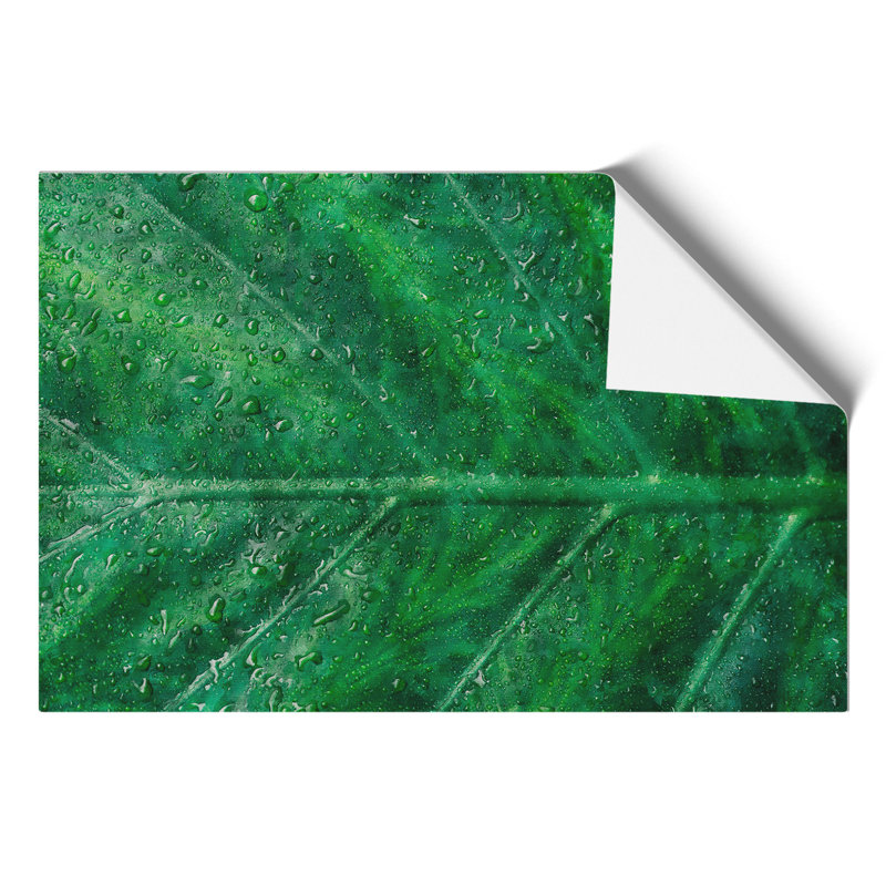 Green Leaf Pattern Painting - Frameless Print, 42cm H x 59cm W x 0.1cm D