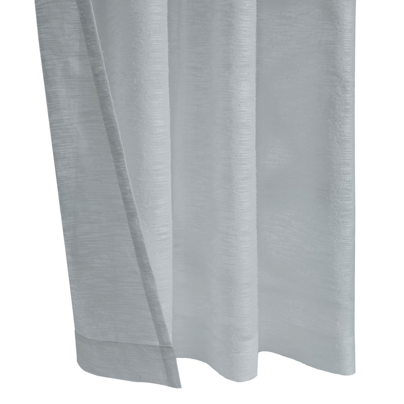 Bishesh Sheer Curtain Single Panel, 52" W x 108" L, Light Gray