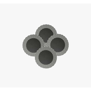 Assiette plate B&W Chevron (Ensemble de 4)