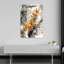 Chat orange, aquarelle abstraite, paix sereine, pin, forêt, art mural-129150584