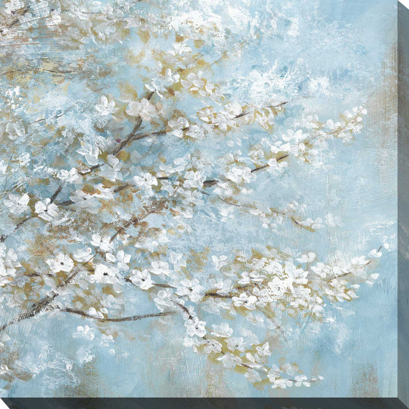 «White Blossoms» par Nan - Peinture, Toile tendue, H 24 po x l 24 po x P 1,5 po