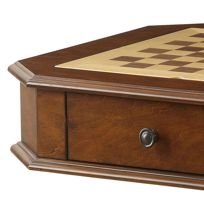 Table de jeu avec 2 tiroirs, Brun