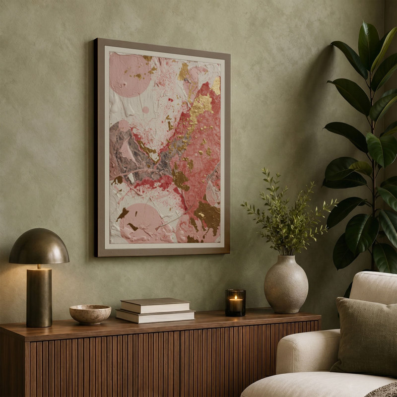 Drifting Forms Abstract - Wrapped Canvas, 18x12 - 45.7 x 30.5 cm, Cream Border