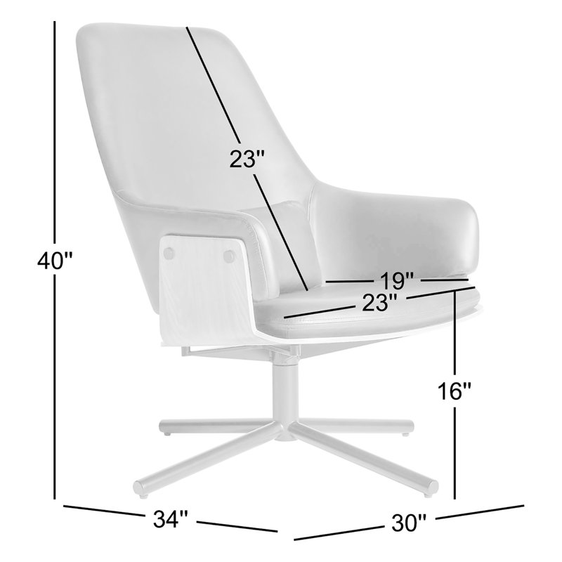 Lock Swivel Lounge Chair, Onyx Leather, Black