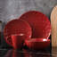 Service de vaisselle 16 pièces en porcelaine Stone Lain Sam, service de vaisselle pour 4, rouge