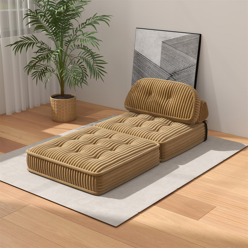 Boneless 65" Loveseat Sofa, Comfy Fabric Couch with Deep Seat Sofa for Bedroom, Loveseat for Living Room, Brown
