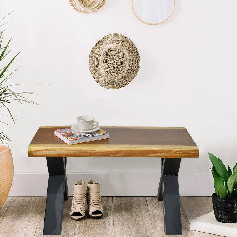 Solid Wood Bench, 45.7cm H x 78.7cm W x 33cm D