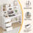Computer Desk with Hutch and Shelves, 60 Inch Office Desk with 3 Drawers for Small Places, Study Writing Desk with Storage for Bedrrom, Adjustable Feet-451154321