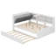 Lit plateforme en bois avec lit gigogne, tablettes et tête de lit avec rangement-533983492