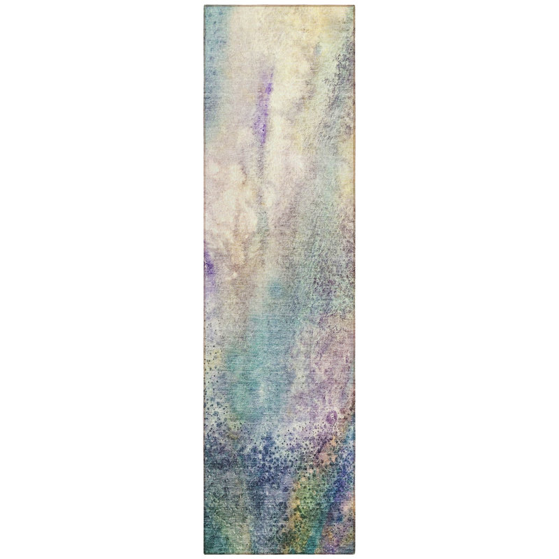 Tapis intérieur / extérieur Kyrie avec envers antidérapant, Tapis de couloir 2 pi 3 po x 7 pi 6 po