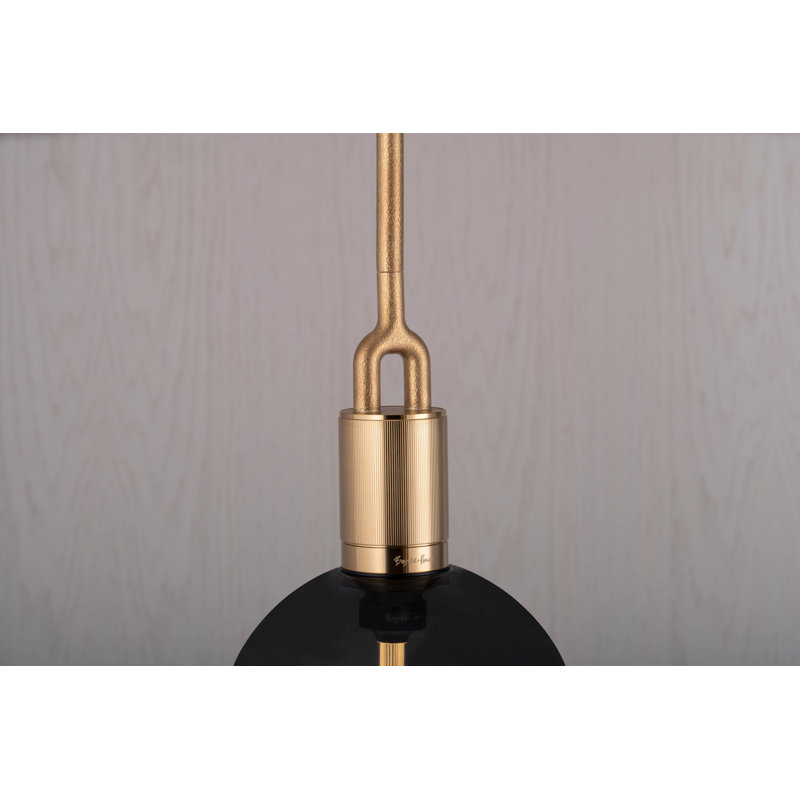 Luminaire suspendu fourche / globe / grand, Laiton, Fumé