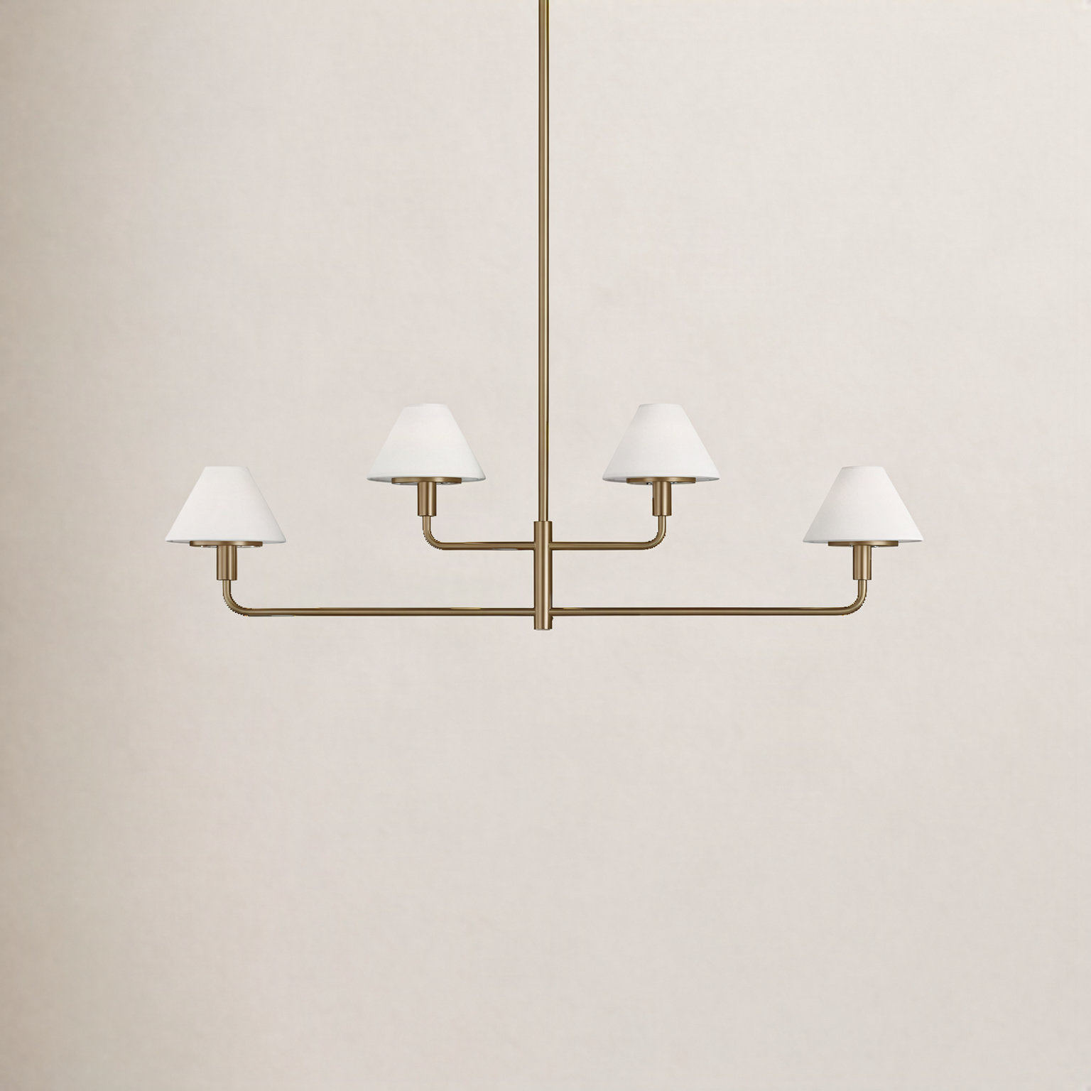 Kristin 4-Light Chandelier, Satin Brass