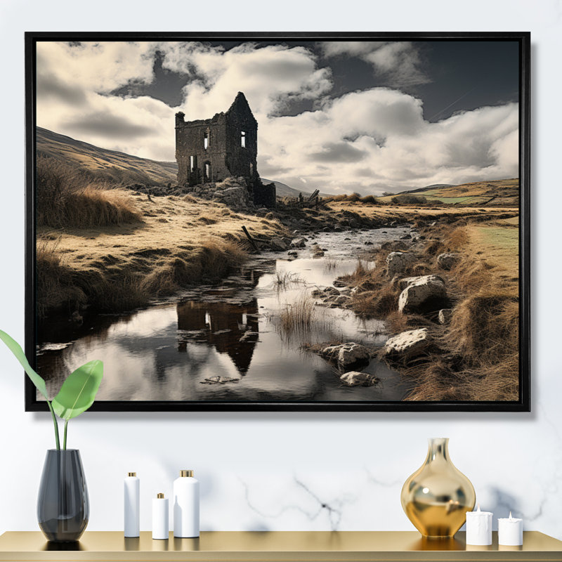 Irlande, magnifique paysage II, Cadre flottant noir, H 24 po x l 32 po x P 1 po