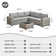 Baili 5 - Person Outdoor Wicker Sectional Seating Group with Cushions, Modern Modular Rattan Conversation Set, Patio Furniture Set with Wide Armrest