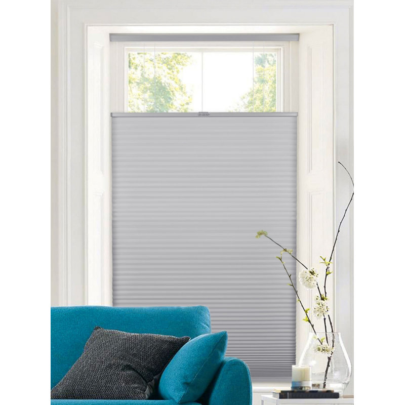Cordless Semi Sheer Wood Cellular Shade, 36"W x 60"H, Gray