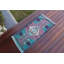Tapis turc rétro tissé à la main idéal pour la décoration bohémienne comme petit tapis de sol ou tapis pastel