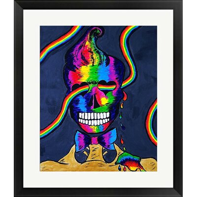 Pop Rainbow Skull with Bow Tie 'Psycholdelic Skelly' Framed Graphic Art Print -  Buy Art For Less, IF TT010 16x20 Black 1.25 SM