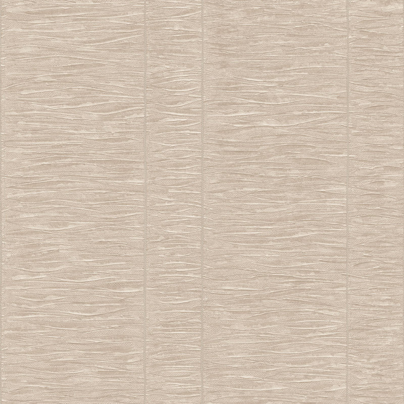 Rouleau de papier peint à rayures plissées Palazzo 2, Crème, crème