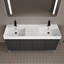 Meuble-lavabo autoportant 60 po avec double lavabo en résine, armoire de rangement avec portes à fermeture douce (ensemble KD)