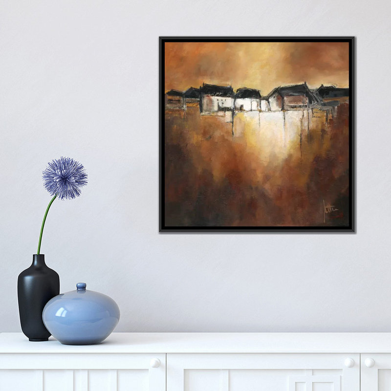 «Restful Scene III», impression sur toile, H 18 po x l 18 po x P 1,5 po, Toile encadrée noire, Pas de tapis