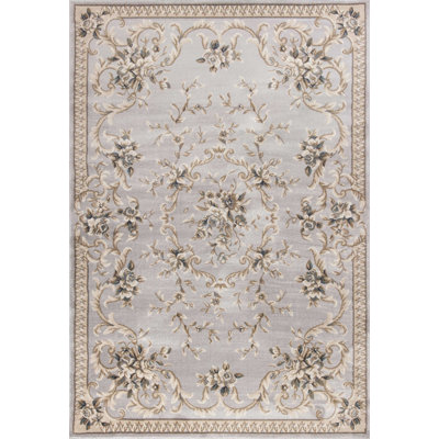 3' X 5' Light Grey Polypropylene Area Rug