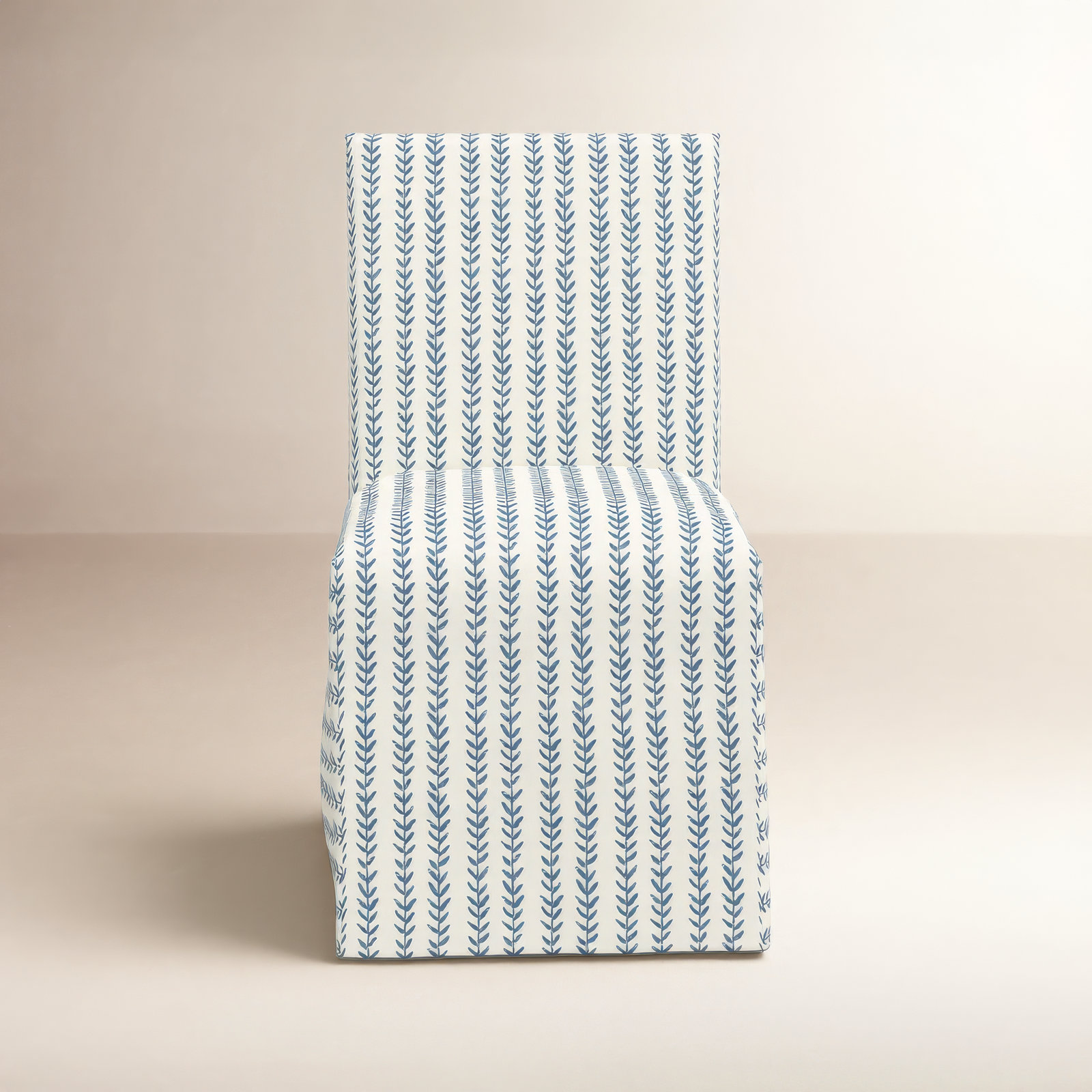 Silvia Parsons Dining Chair, Vine Stripe Dusty Blue