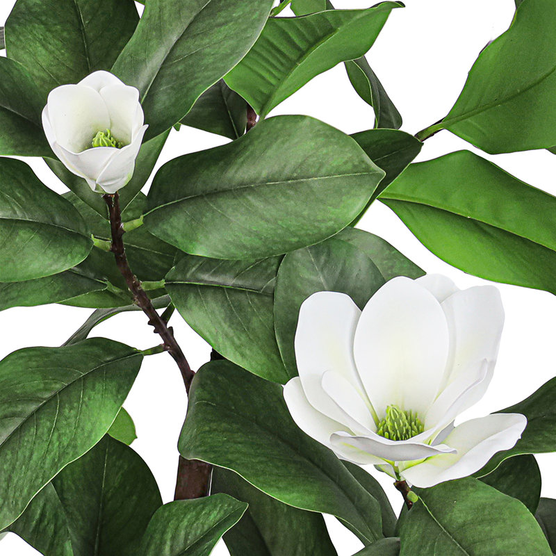 Artificial Magnolia Flower Tree in Pot, White
