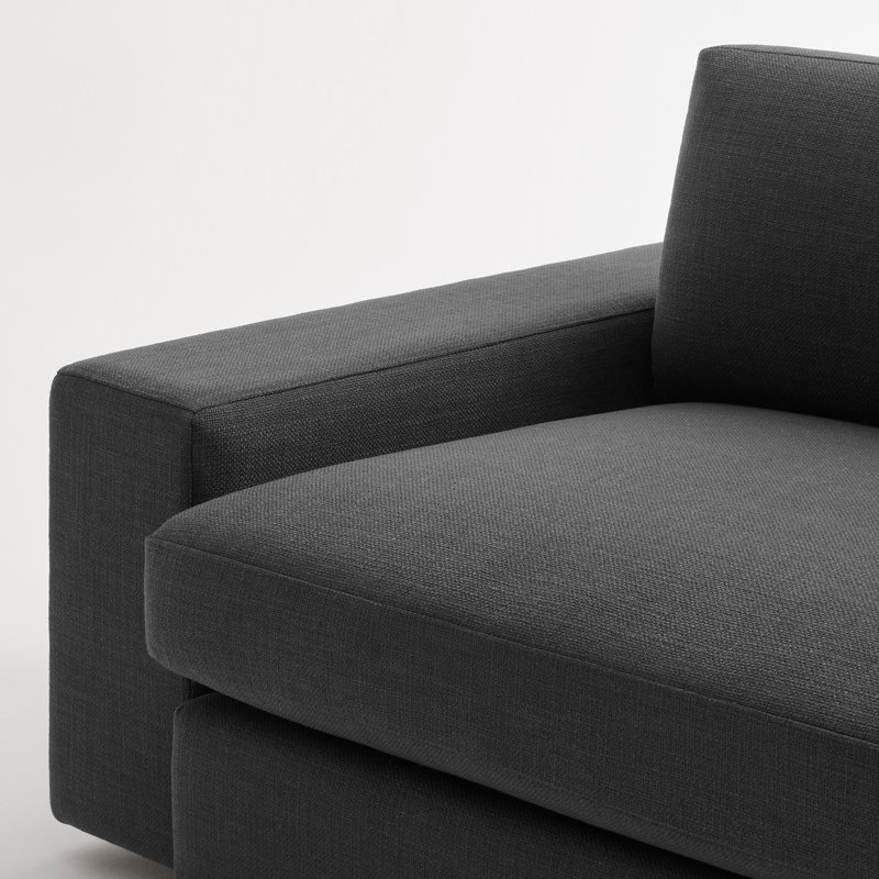 Esker Chaise Sectional, Afton Gray Basketweave, Right Hand Facing