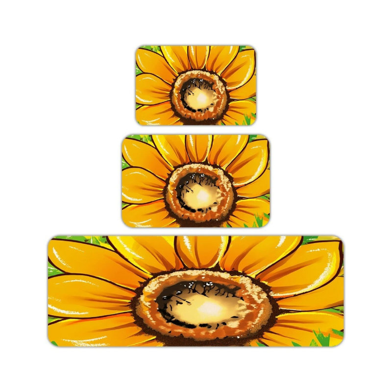 Ensemble de 3 tapis de cuisine tournesol