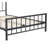 ClickDecor Evans Platform Bed Frame with Matte Black Metal Headboard-1950454394