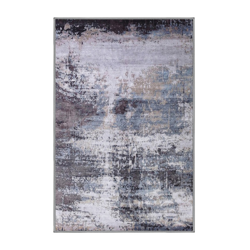 Tapis bleu / gris / blanc, Rectangle 8 pi x 12 pi