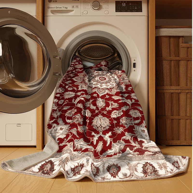 Tapis brun lavable à la machine, Rectangulaire 8 pi x 12 pi