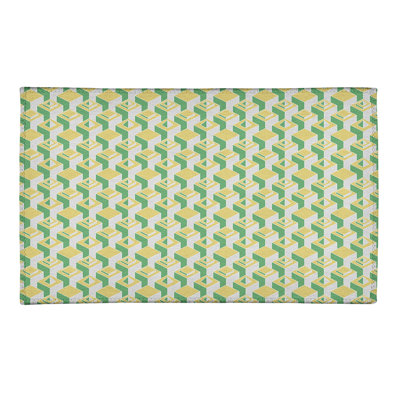 Tapis jaune/vert/beige skyscrapers