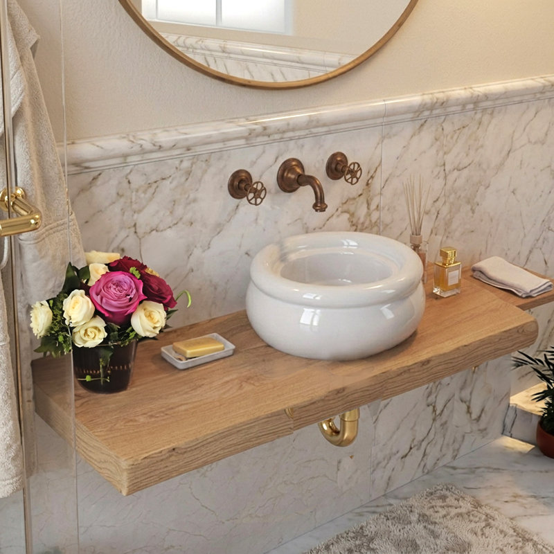 Lavabo-vasque en argile réfractaire italienne fini à la main Victorian Collection