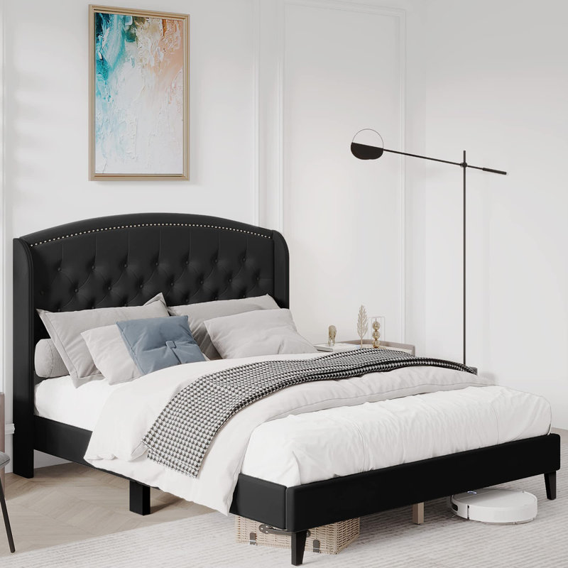 Gytle Wingback Bed, Black, King