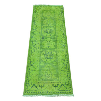 Tapis de couloir étroit noué à la main 2 pi x 5 pi 5 po Kazak
