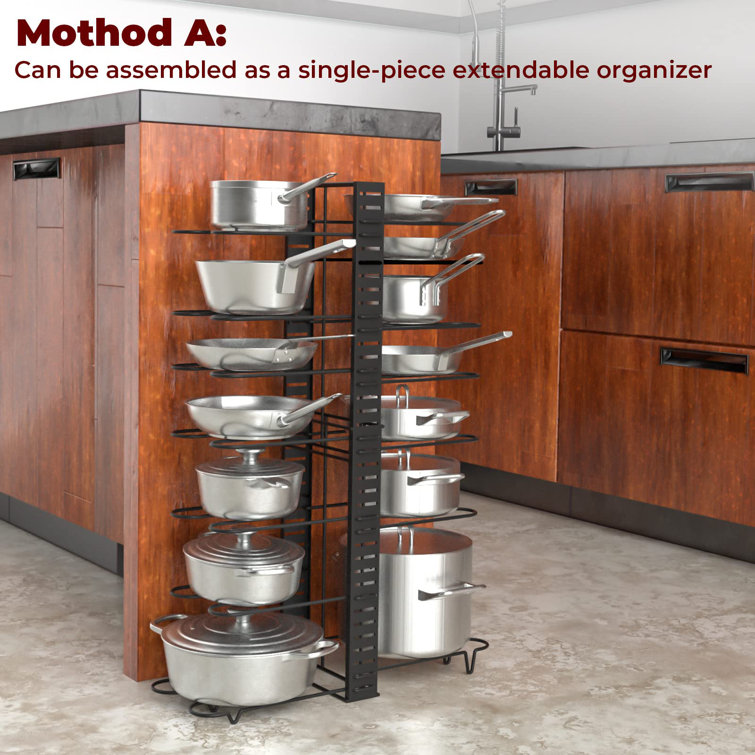 Prep & Savour Metal Countertop / Cabinet Pot Rack