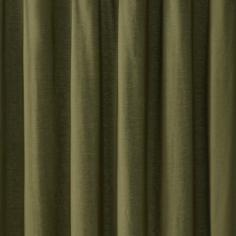 Paire de rideaux en coton Canale, Vert olive, L 50 po x L 96 po