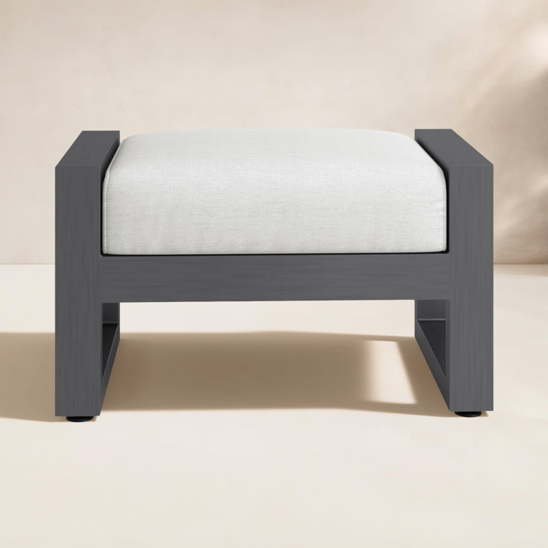 Redondo Outdoor Ottoman, Cast Silver Sunbrella®