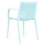 Holiday - Fauteuil empilable moderne en plastique 4 pièces pour une utilisation intérieure / extérieure - Dossier ergonomique à lattes, matériau PP toutes saisons, bleu ciel clair - patio, balcon, café-518754462