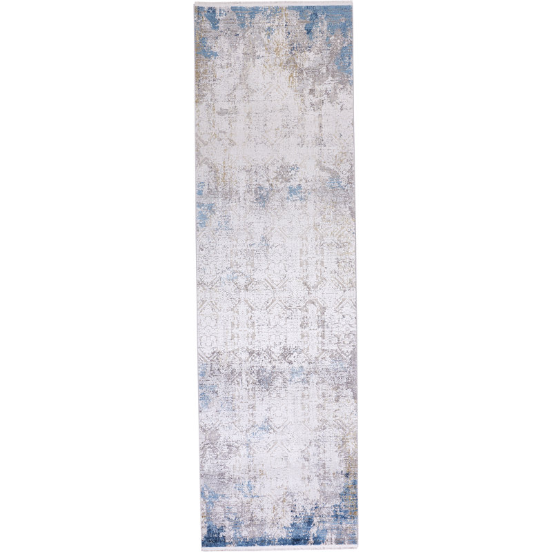 Viscose Abstract Indoor Rug, Runner 3'1" x 10'